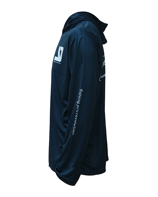 Camiseta Hoodie YKR Blanks UPF50+ Navy Blue vista trasera.
