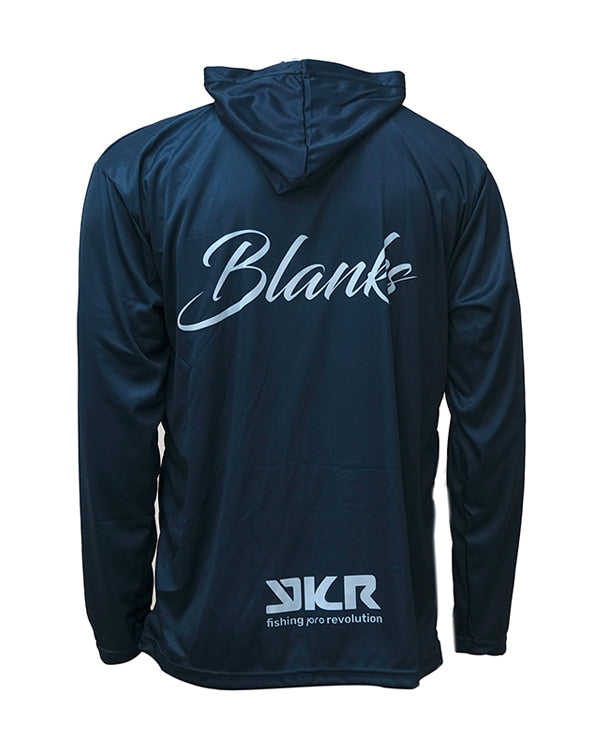Camiseta Hoodie YKR Blanks UPF50+ Navy Blue vista frontal.
