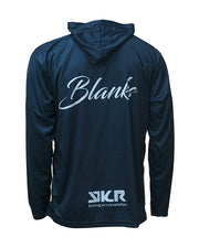 Camiseta Hoodie YKR Blanks UPF50+ Navy Blue vista frontal.
