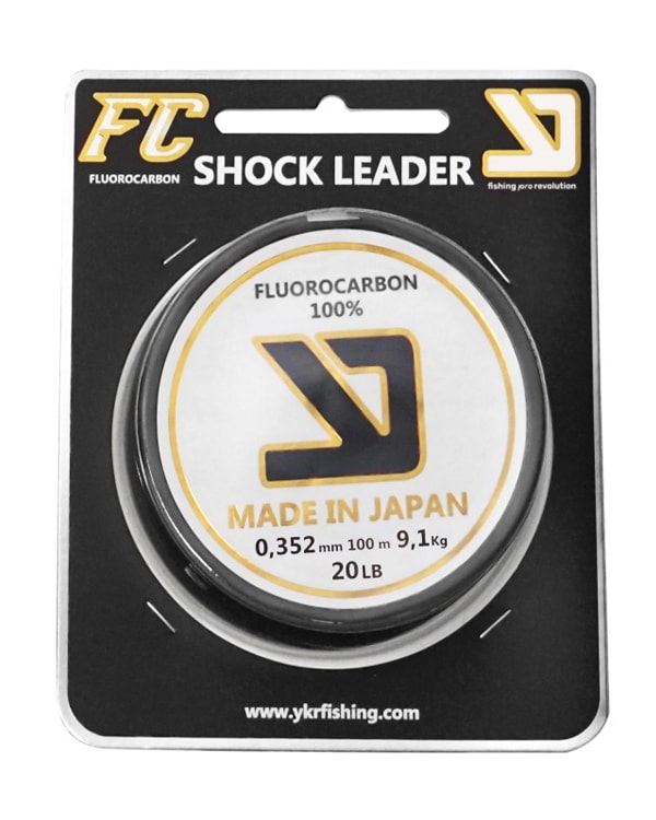 Línea de Fluorocarbono YKR FC Shock Leader 0,352 mm 100 m con resistencia de 9,1 kg.

