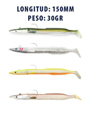 Happy Eel 150 mm 30 g Green Natural soft lure for sea predators