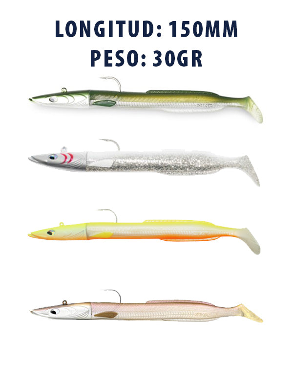 Happy Eel 150 mm 30 g Green Natural soft lure for sea predators