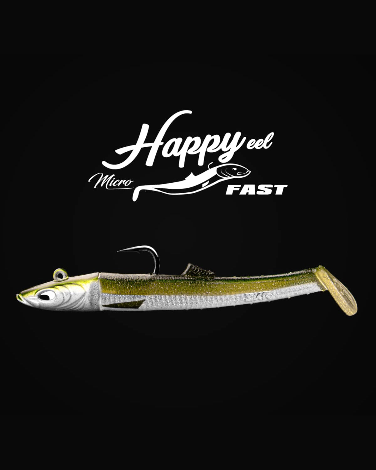 Micro Happy Eel Fast en acción de pesca a spinning imitando un lanzón vivo