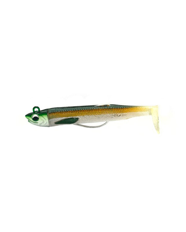 Señuelo de vinilo Kisu Shad 50 mm 8 g color Green Natural de YKR, imitación realista de anchoa para pesca a spinning