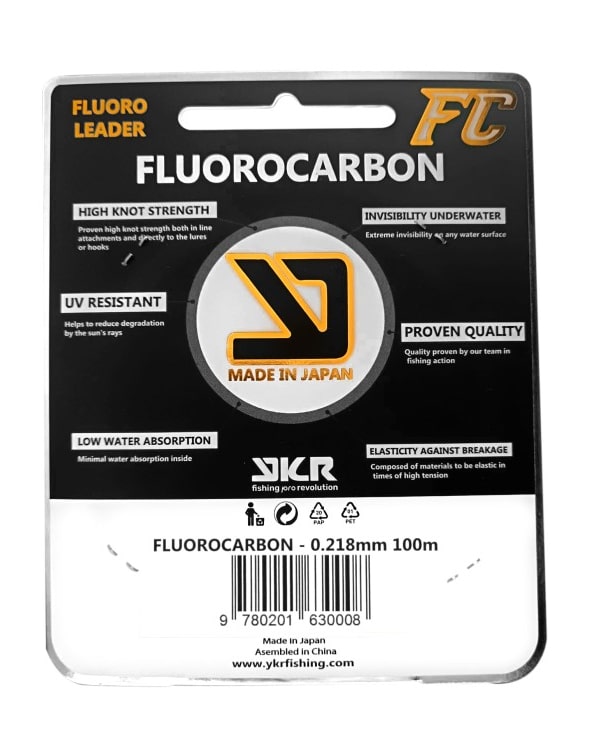 YKR FC Shock Leader Fluorocarbon 0.218 mm 100 m with 4.8 kg strength