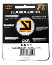 YKR FC Shock Leader Fluorocarbon 0.333 mm 100 m with 8.4 kg strength.
