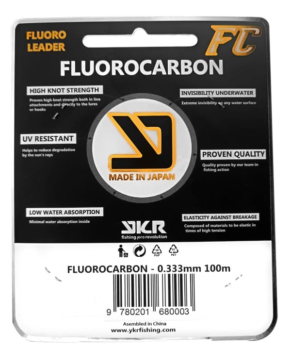 YKR FC Shock Leader Fluorocarbon 0.298 mm 100 m with 7.8 kg strength