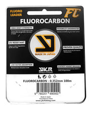 YKR FC Shock Leader Fluorocarbon 0.352 mm 100 m with 9.1 kg strength.
