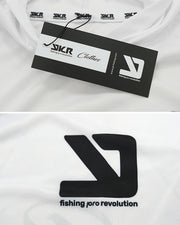 Fabric detail of YKR Blanks UPF50+ White Quick Dry hoodie