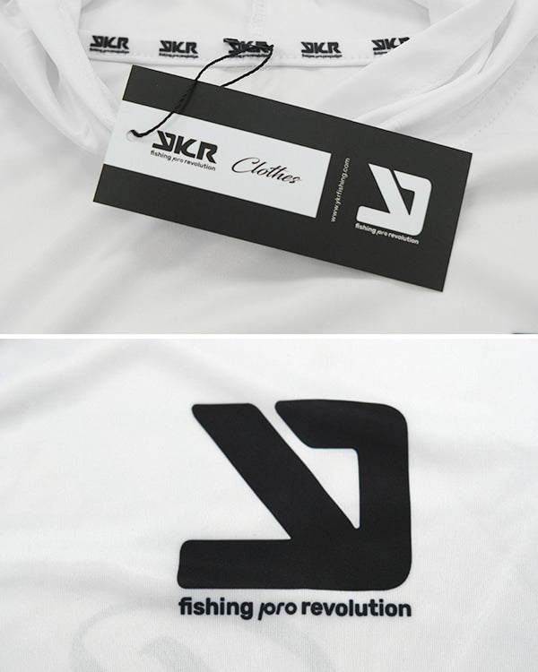 Fabric detail of YKR Blanks UPF50+ White Quick Dry hoodie