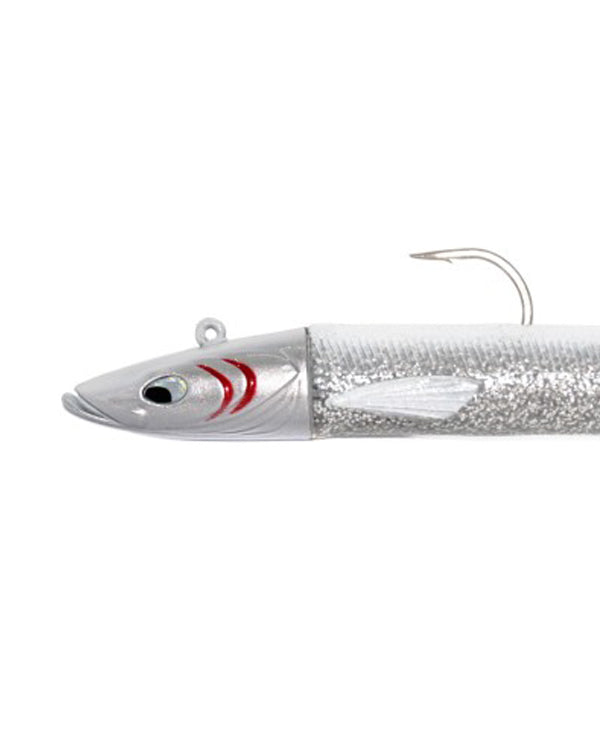 YKR Happy Eel 150mm White Snow soft lure designed for clear-water and low-light fishing conditions.
